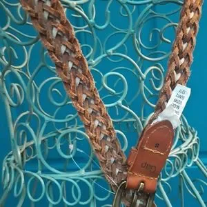 Genuine Leather Belt Thin Braided Belt Womens Multi Loop Woven Real Leather Leather Belt Women, Customizable Braided Leather Belt Brown  main image 3